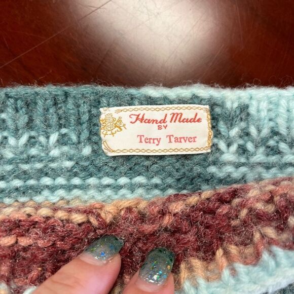 Homemade Knit Cap-sleeve Sweater sz L - Picture 3 of 4